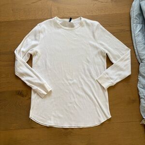 Men’s White waffle Long Sleeve Shirt